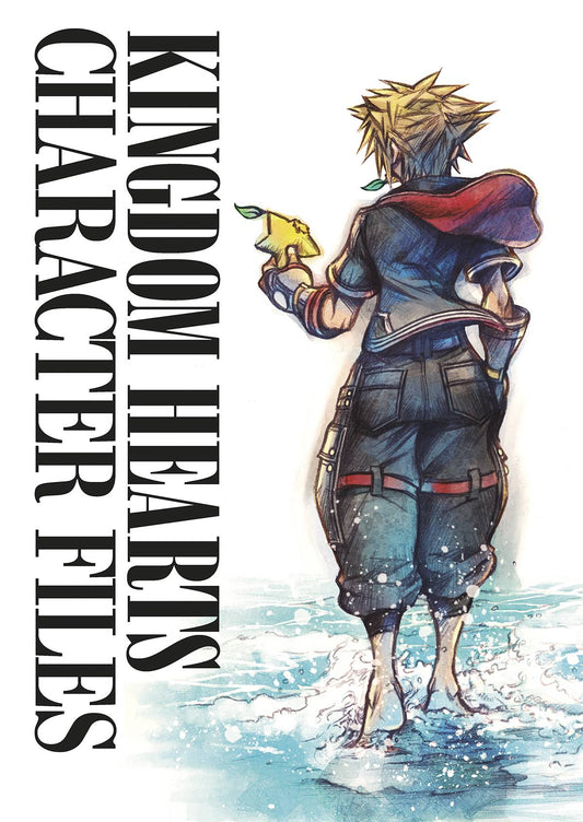 Cover of the book 'Kingdom Hearts Character Files HC' featuring an illustrated character from the game series, with a stylized background.