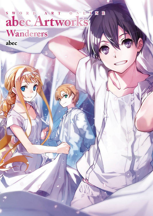 Cover of the artbook featuring characters from the anime Sword Art Online, posed in a dramatic setting with a dark background.
