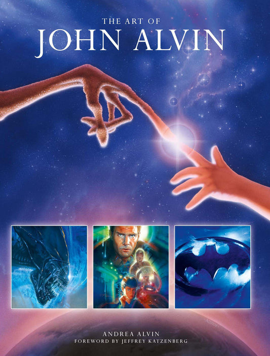 Cover of the book 'The Art of John Alvin' featuring a stylized illustration related to a movie or a comic book. The image might be subject to copyright.