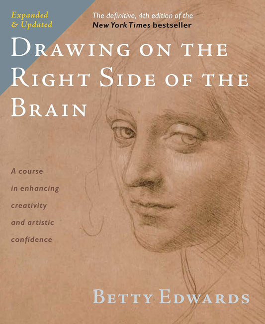 Cover of the book 'Drawing on the Right Side of the Brain' by Peter F. Ferry, depicting a drawing of a woman's face.