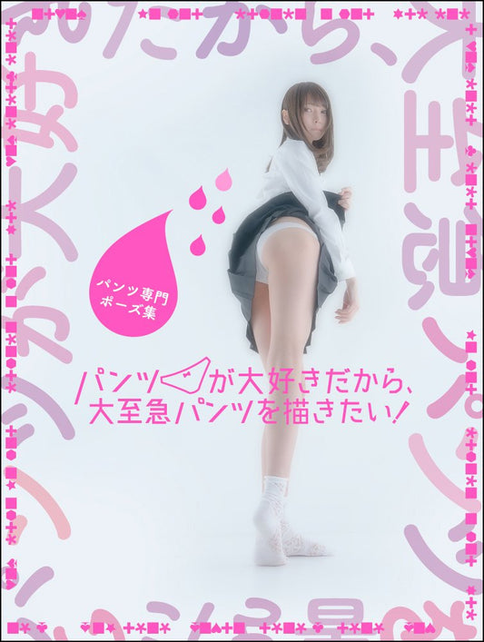 Cover of a book titled 'UNDERWEAR PROFESSIONAL POSE,' displaying a monochrome illustration of a woman from the waist down in a suggestive pose, with Japanese text overlay.